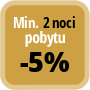 Zaplaťte minimálně 2 noci a získáte 5% slevu.